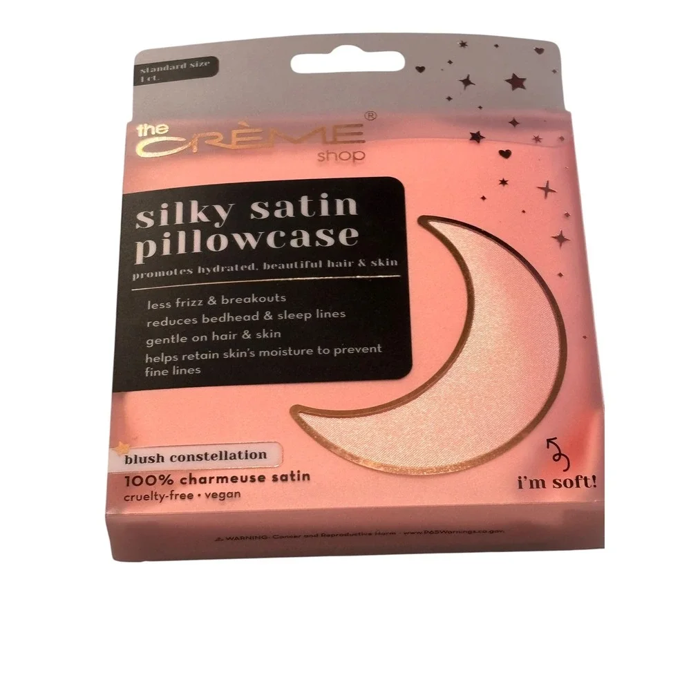 The Creme Shop Silky Satin Pillowcase Blush Constellation Standard Size